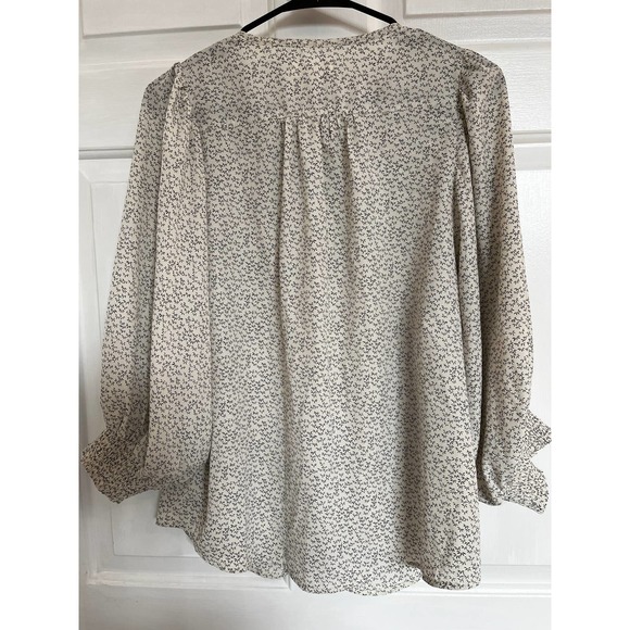 Bohme Peasant HIppie Boho Floral Blouse size M 3/4 Length Sleeves Adorable - Picture 5 of 9